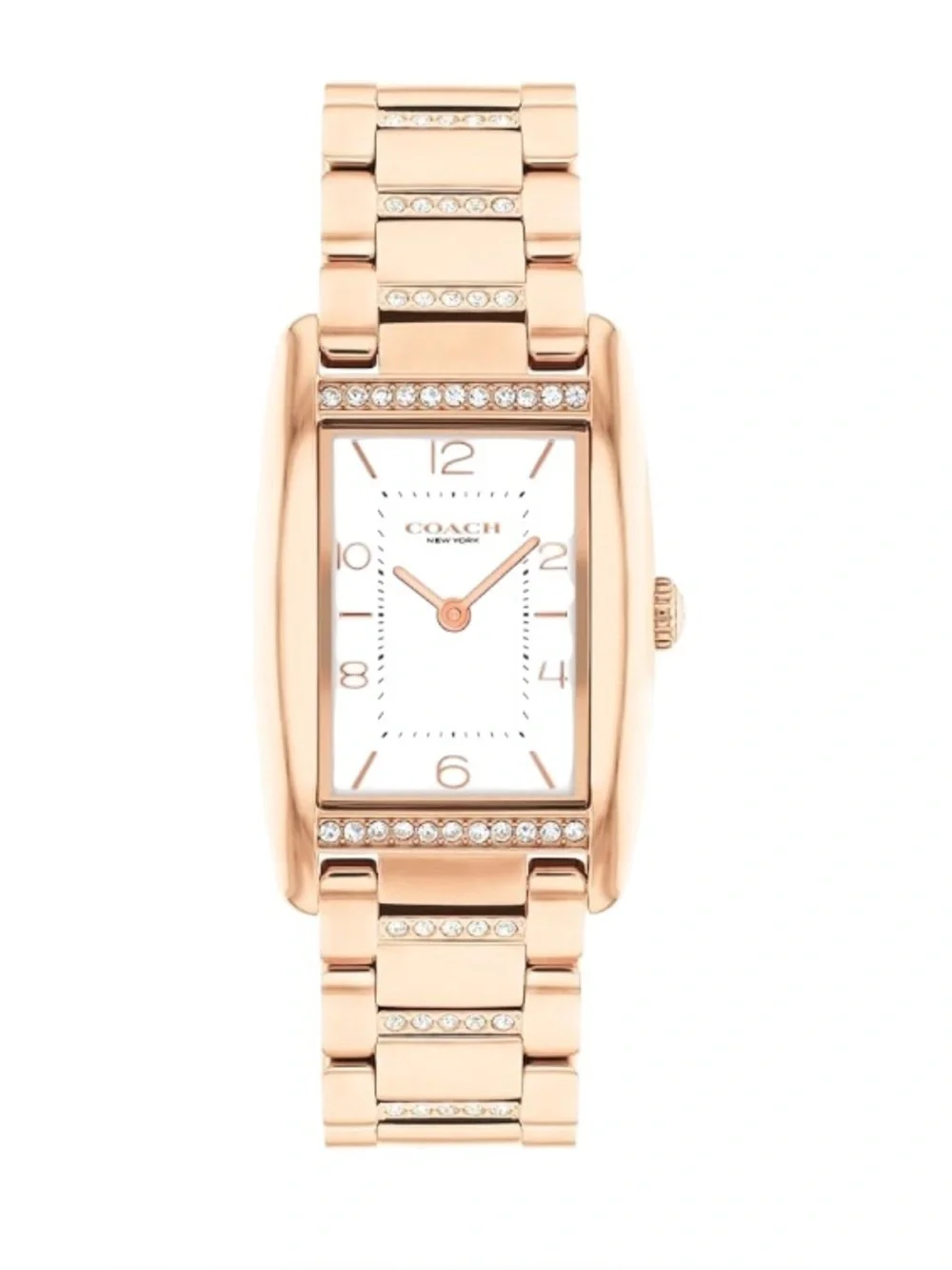Coach Reese Women's Watch - 2H Quartz Tank Watch with Crystal-Set Link Bracelet